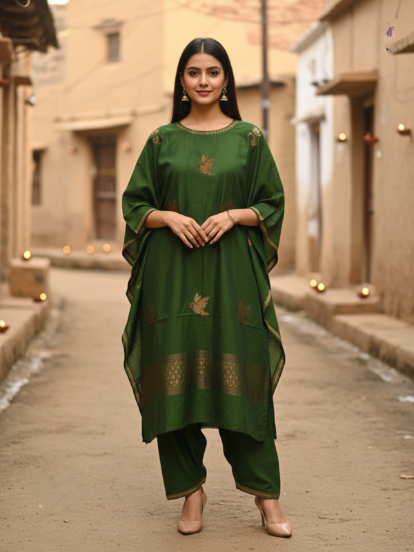 Pista Green Premuium Mulmul Cotton Coord Suit Set