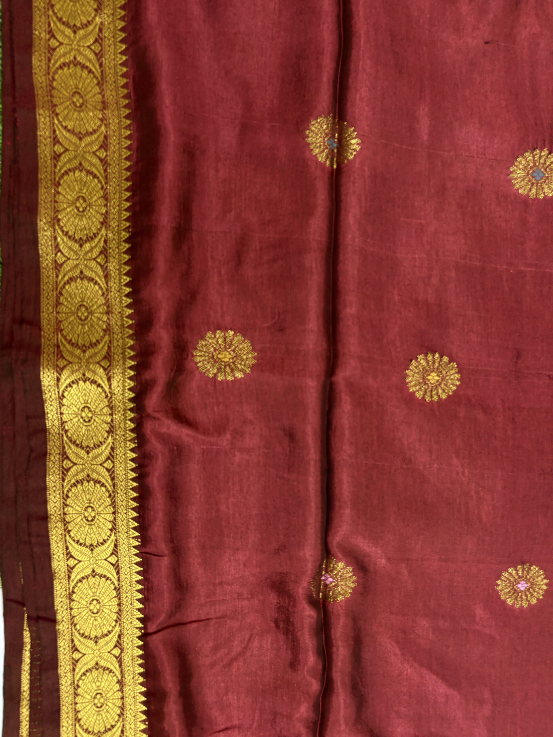 Valentine Red Katan Silk Jamdani Saree with Blouse Piece - Image 7