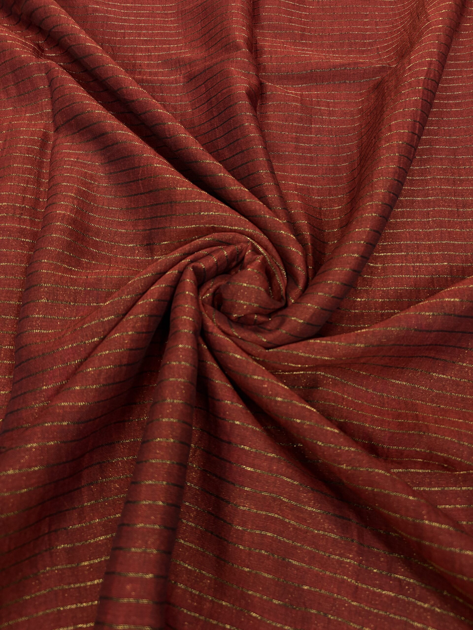 Rust Paisley Katan Silk Jamdani Saree with Blouse Piece - Image 6