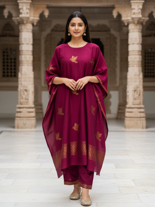 Beetroot Premuium Mulmul Cotton Coord Suit Set