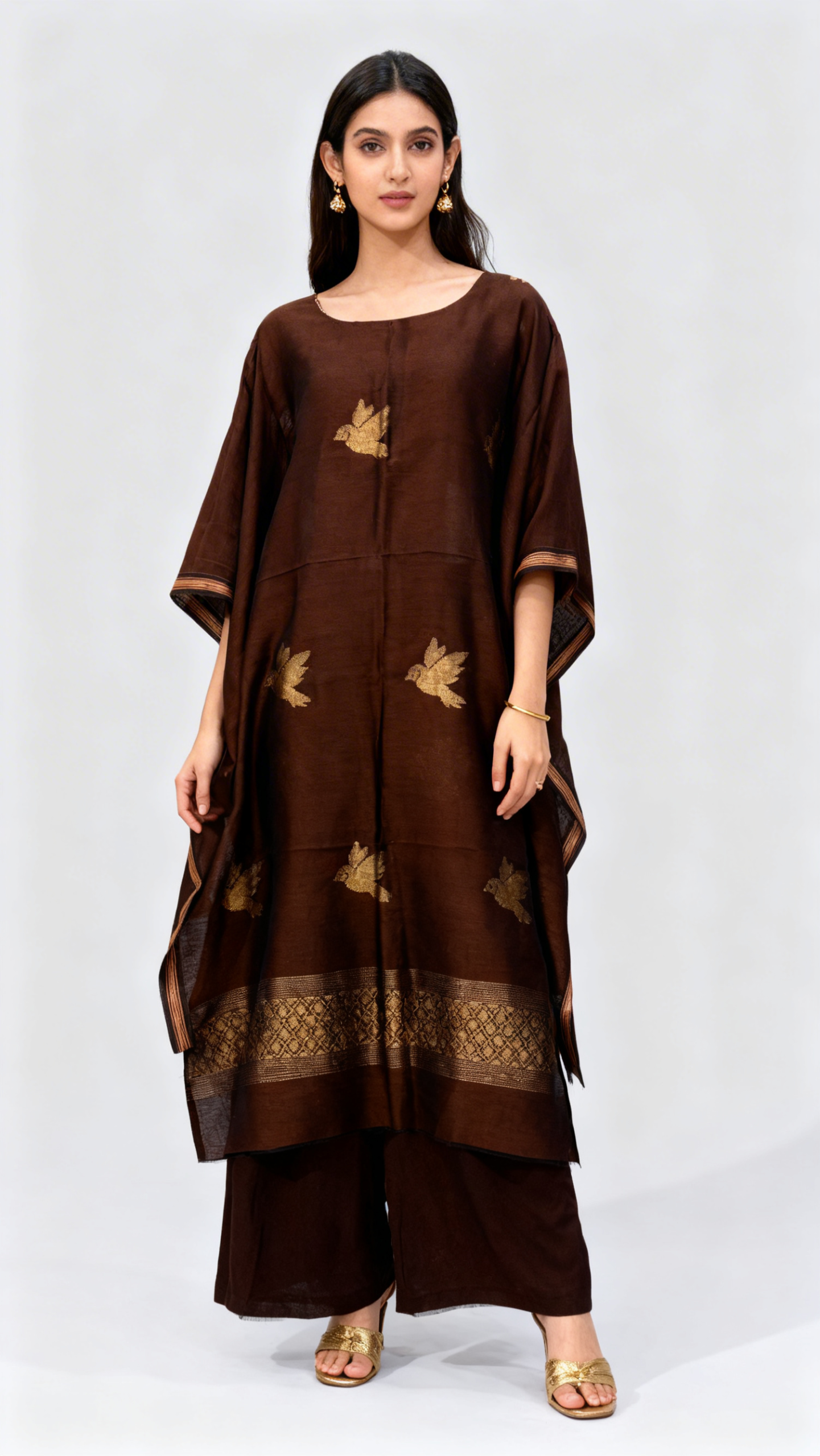 Chocolate Premuium Mulmul Cotton Coord Suit Set