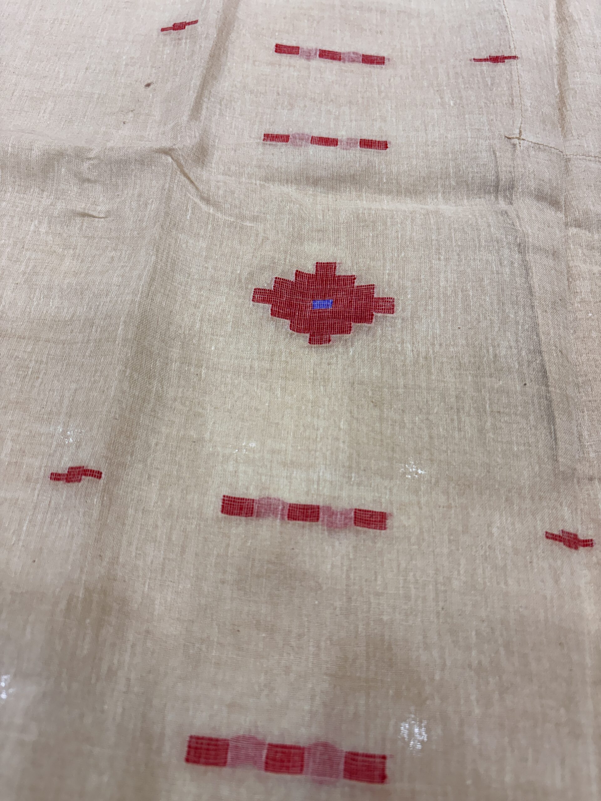 Beige Handloom Premuium Cotton Jamdani Panjabi for Men - Image 5