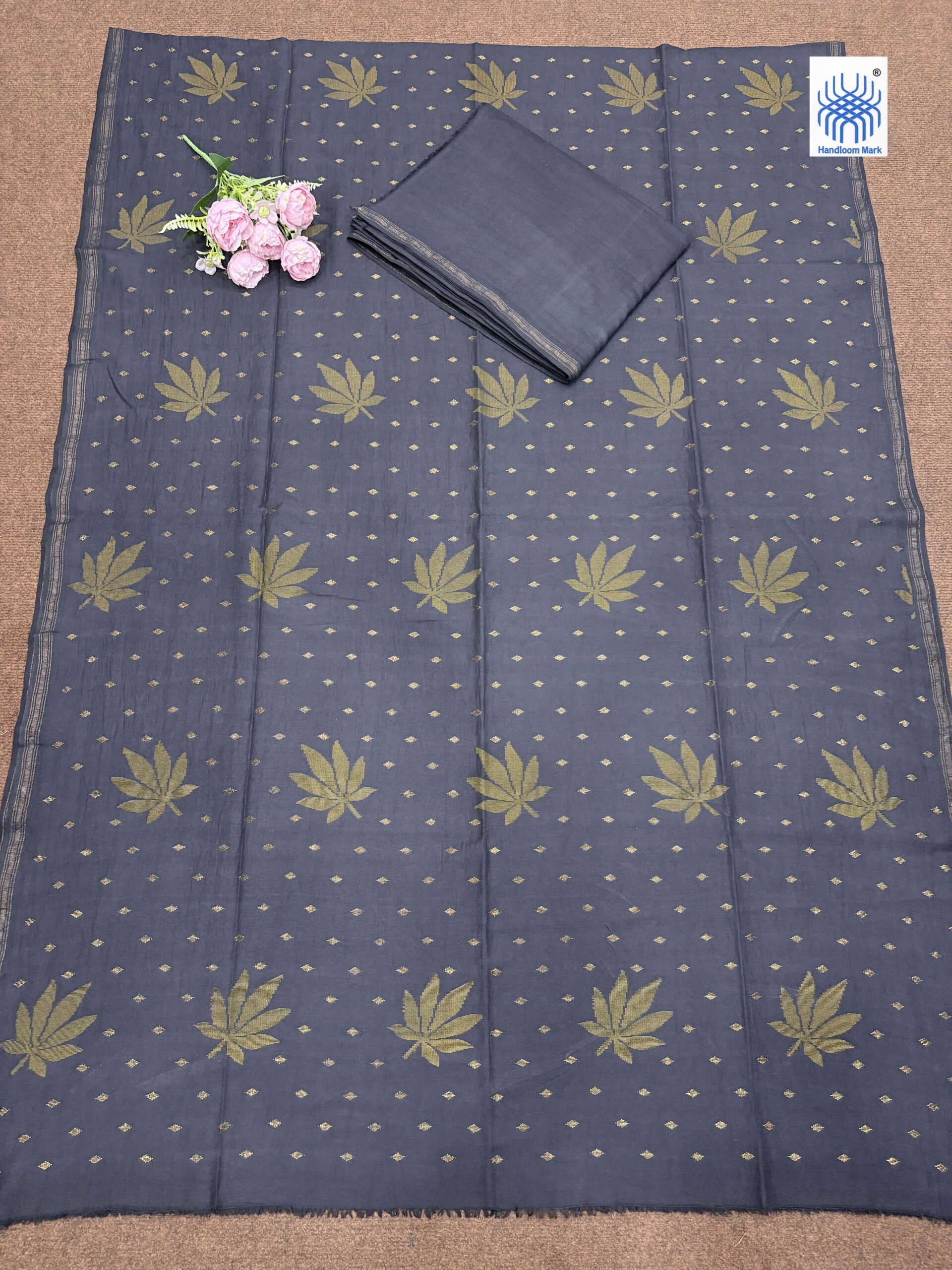 Gray Khadi Jamdani Coord Suit Set - Image 2