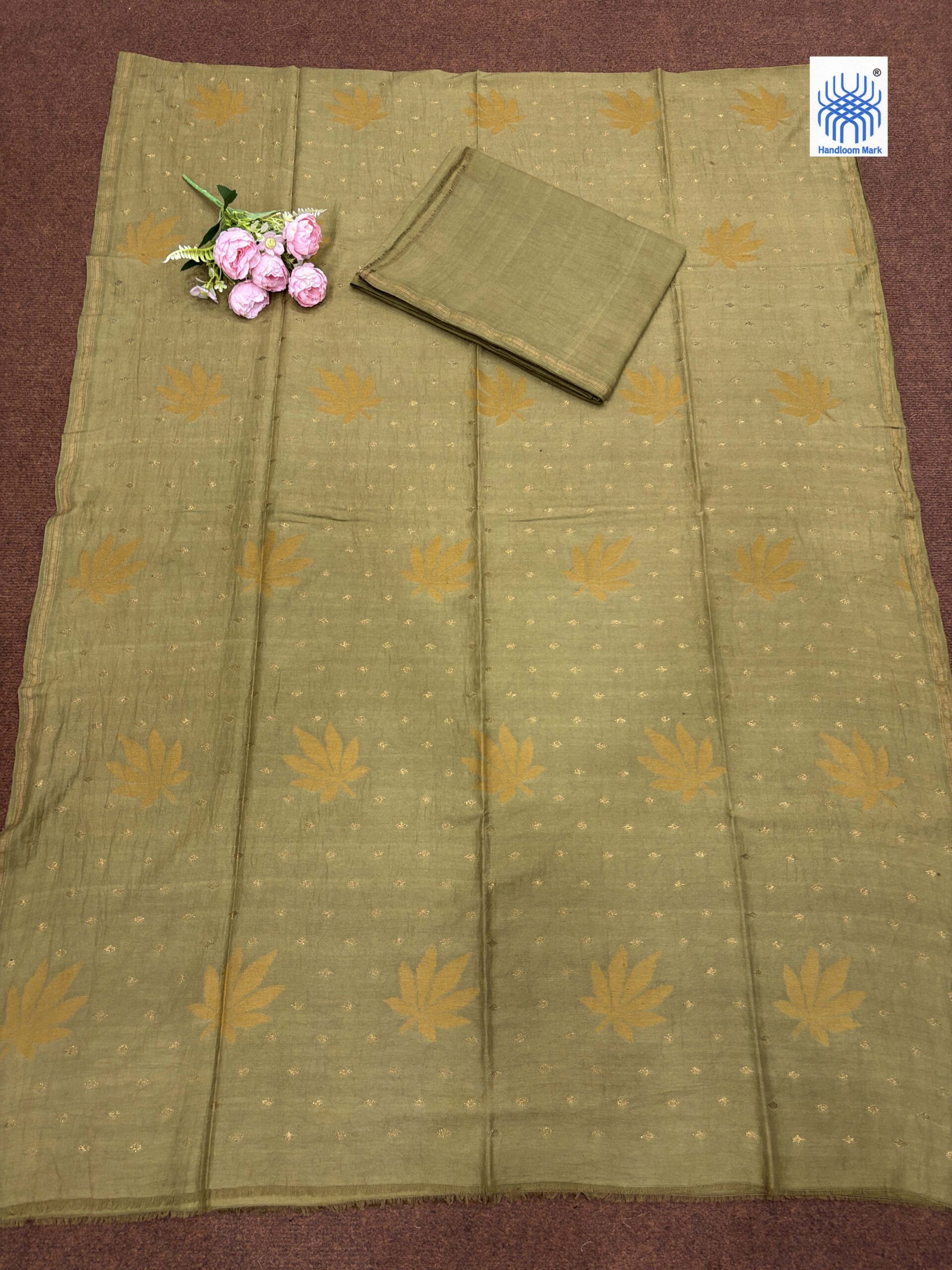 Sandy Brown Khadi Jamdani Coord Suit Set - Image 2
