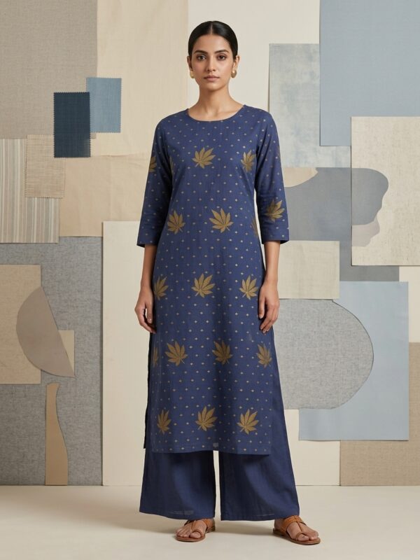 Gray Khadi Jamdani Coord Suit Set