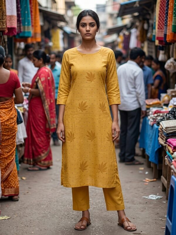 Luxor Gold Khadi Jamdani Coord Suit Set
