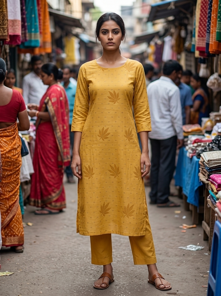 Luxor Gold Khadi Jamdani Coord Suit Set
