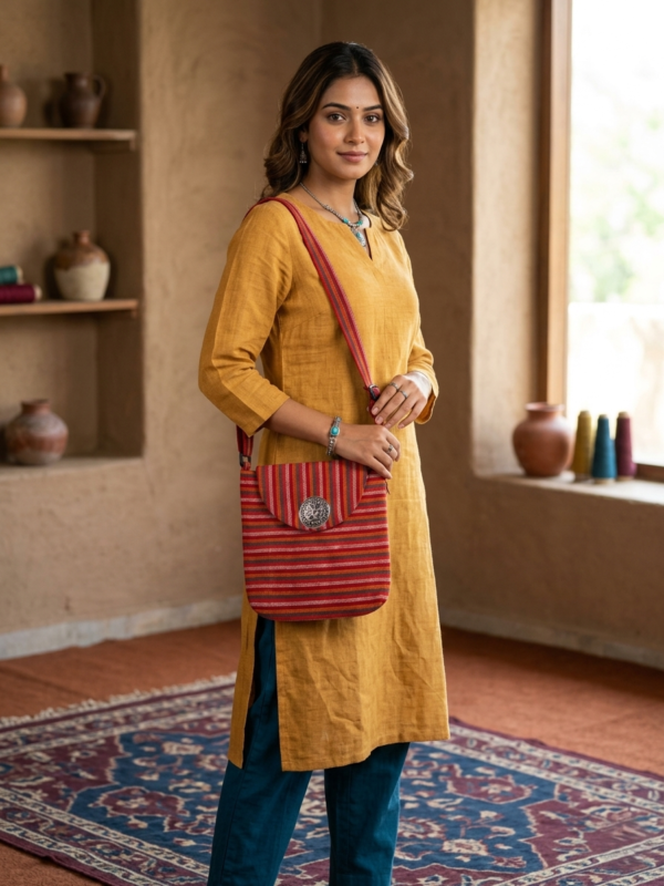 Cotton Crossbody Sling Bag for Women and Girls multicolour
