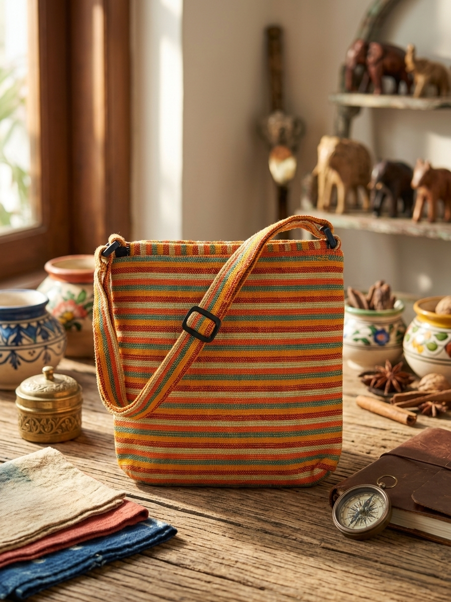 Cotton Crossbody Sling Bag for Women and Girls multicolour - Image 3