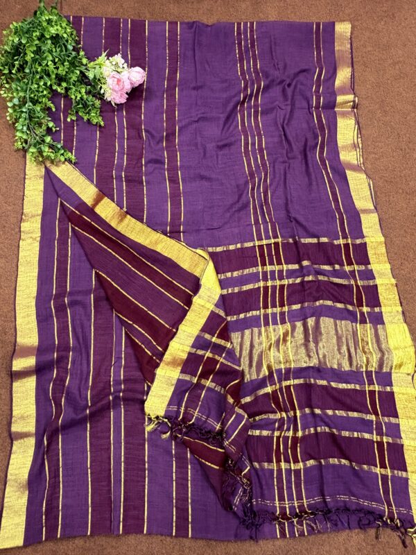 Multicolor Handloom Slab Khadi Zari Checks Saree with Blouse Piece