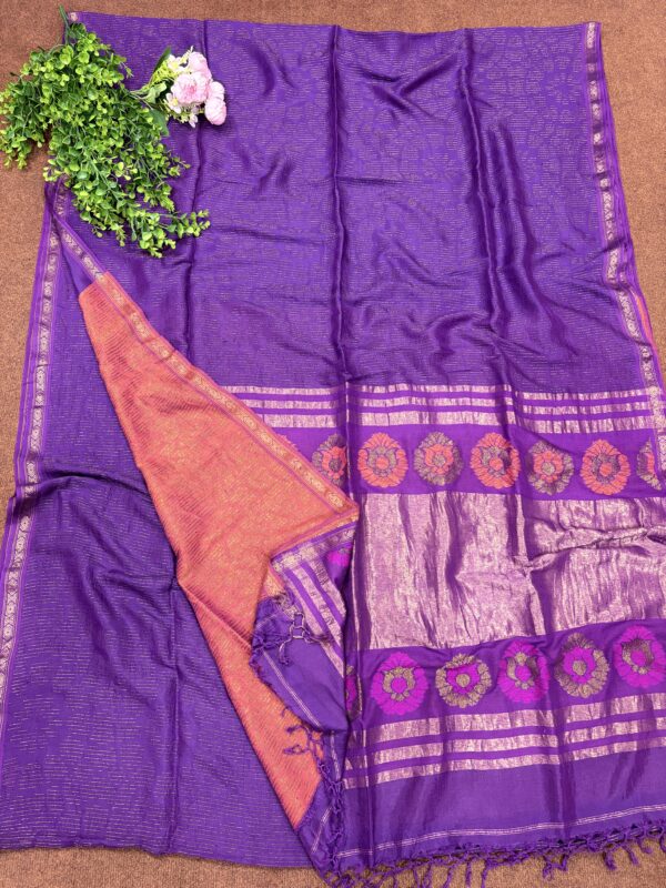 Magenta Katan Silk Soft Jamdani Saree with Blouse Piece