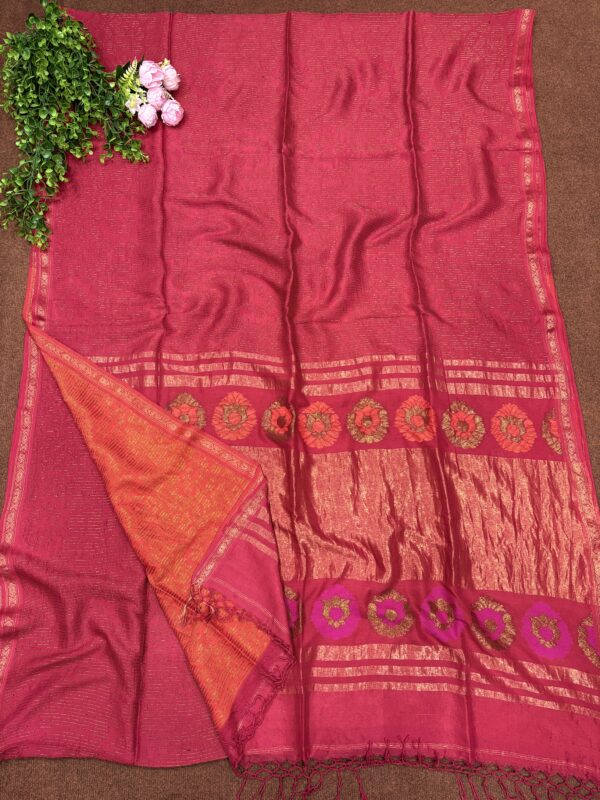 Red Katan Silk Soft Jamdani Saree with Blouse Piece