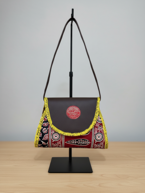 Cotton Kalamkari Printed Crossbody Sling Fold Bag for Women and Girls Multicolour