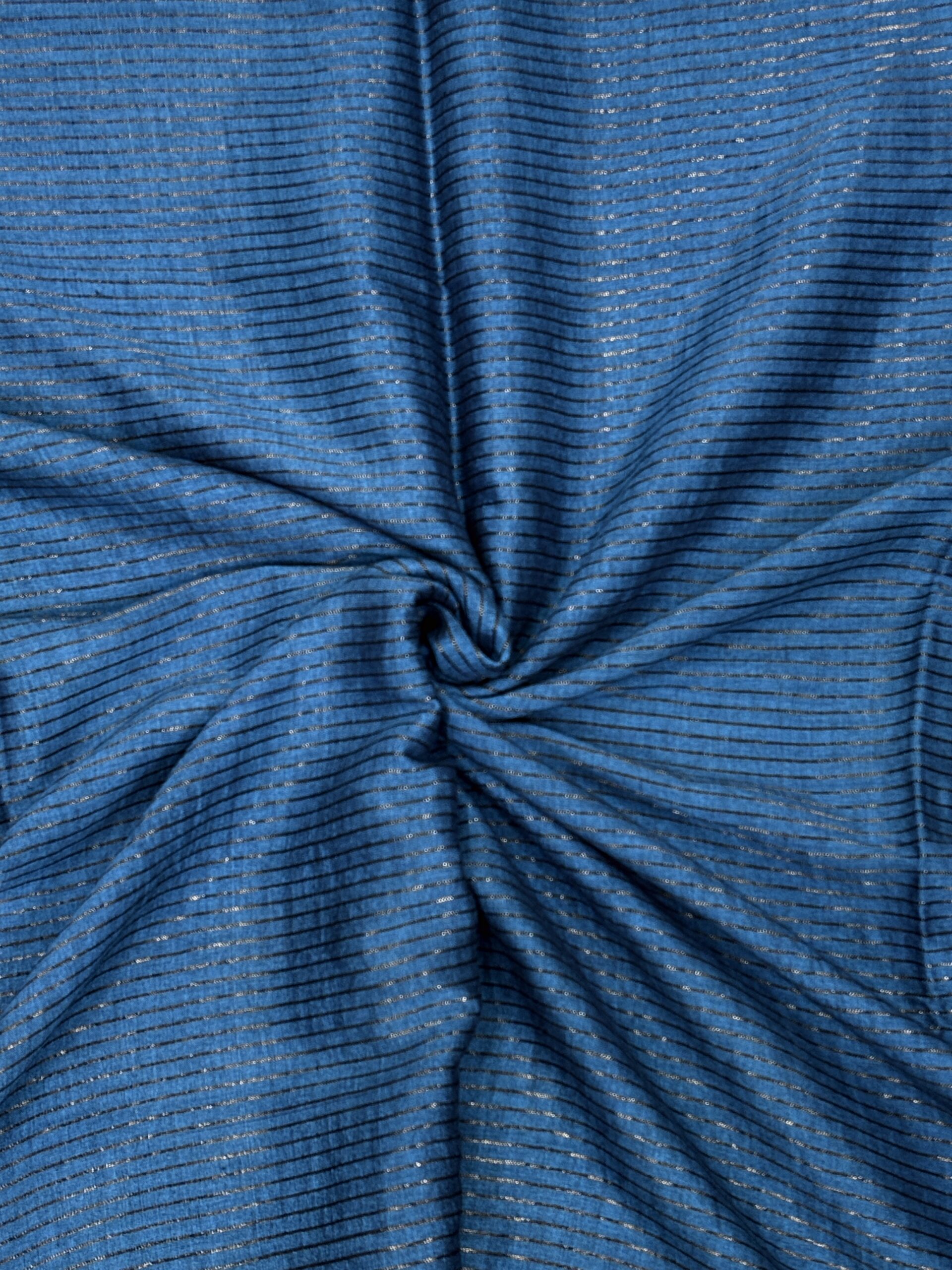 Navy Blue Floral Mina Buta Organic Linen Jamdani Saree - Image 7