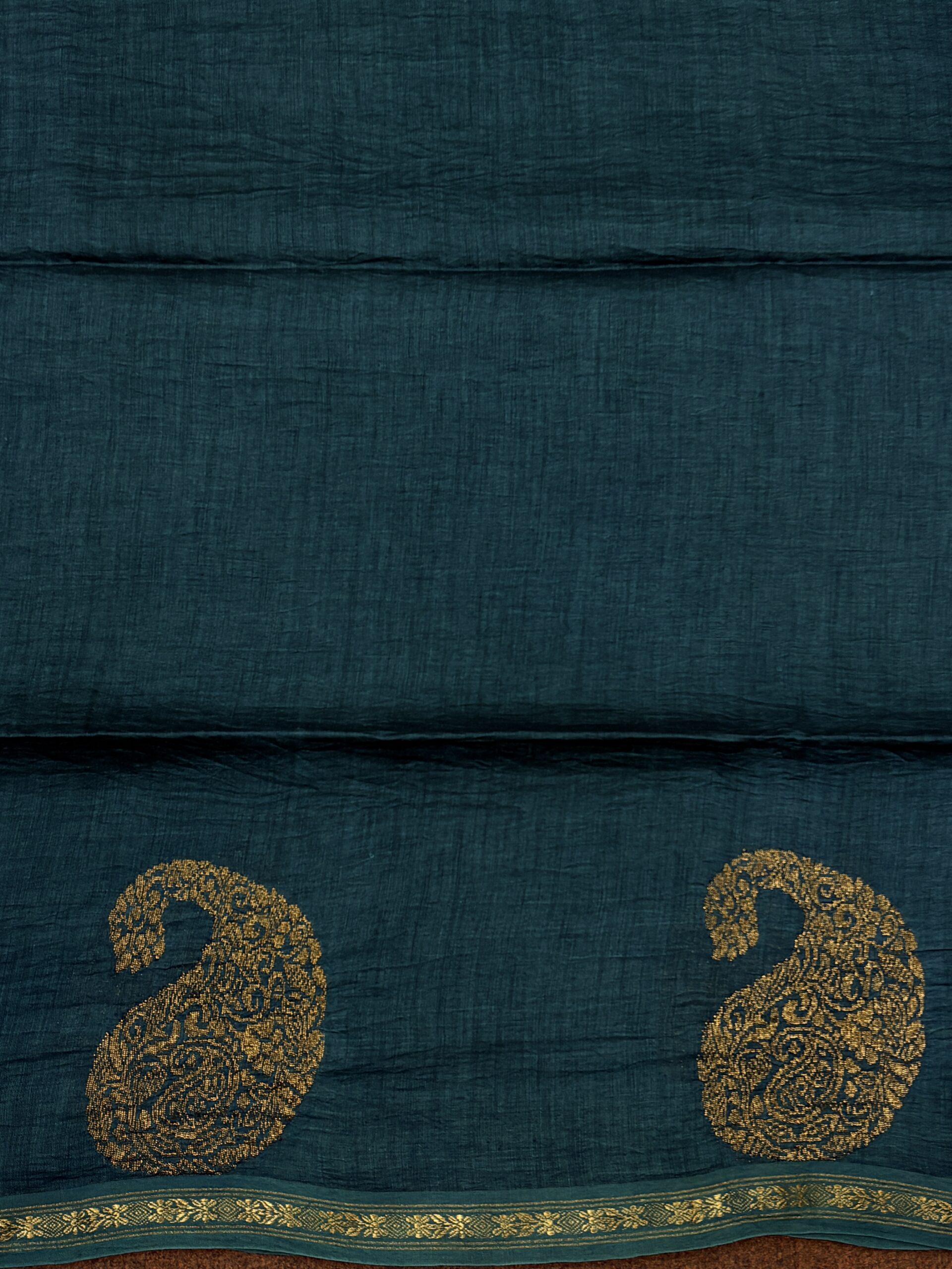Ramagreen Paisley Buta Organic Linen Jamdani Saree with Designer Blouse Piece - Image 9